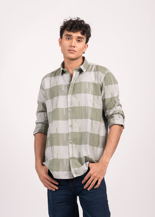 Olive Horizon Block Shirt