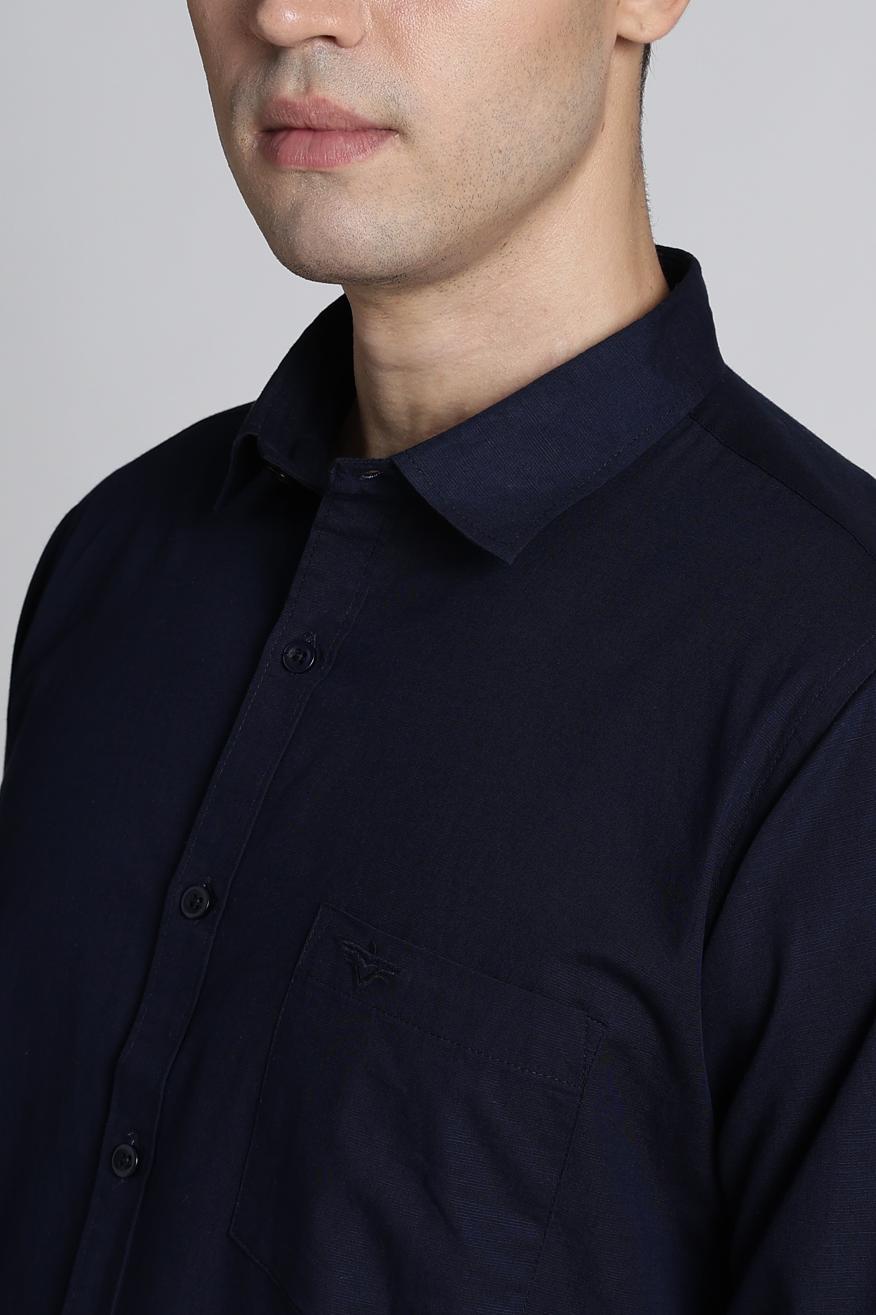 Midnight Navy Solid Casual Shirt