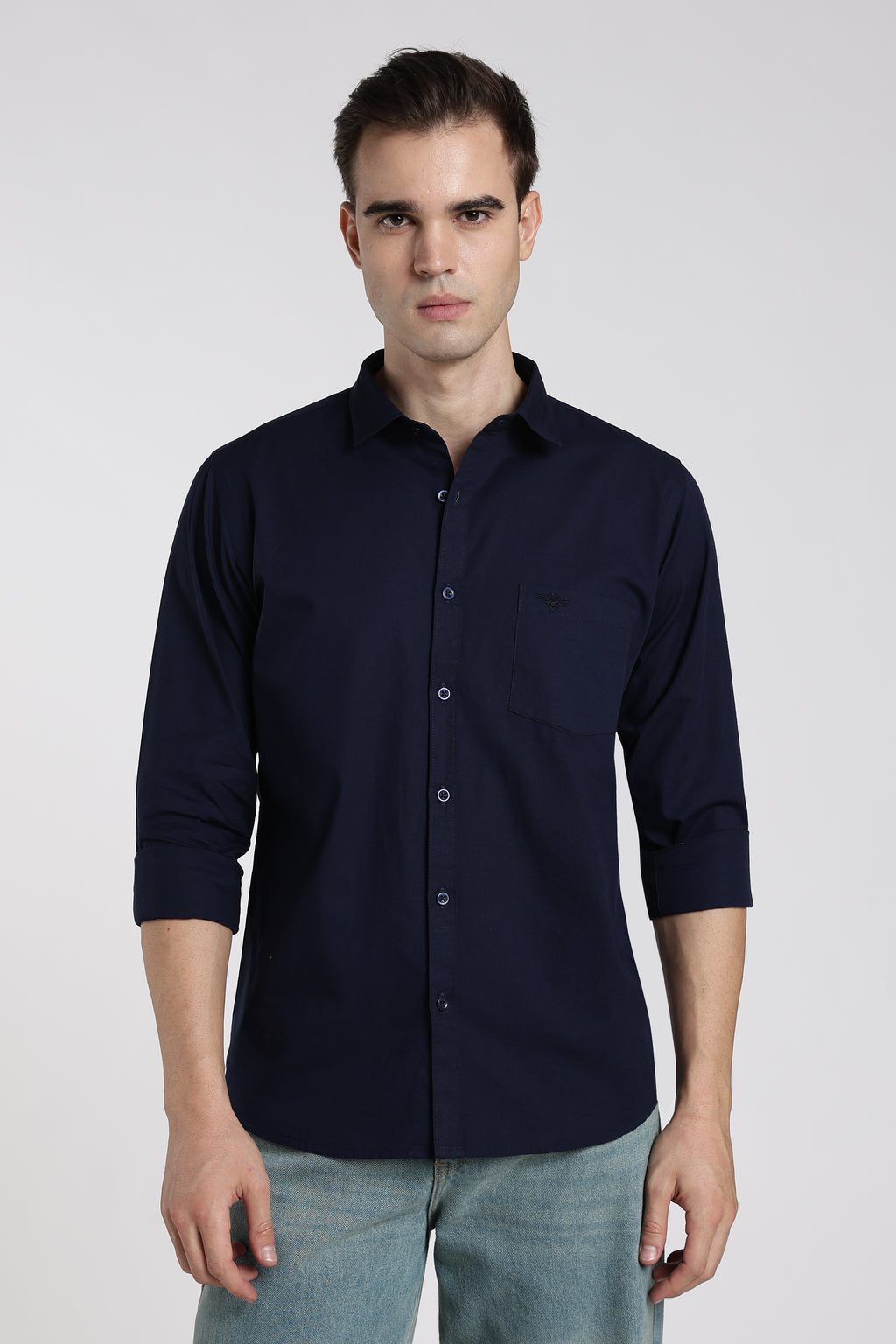 Midnight Navy Solid Casual Shirt