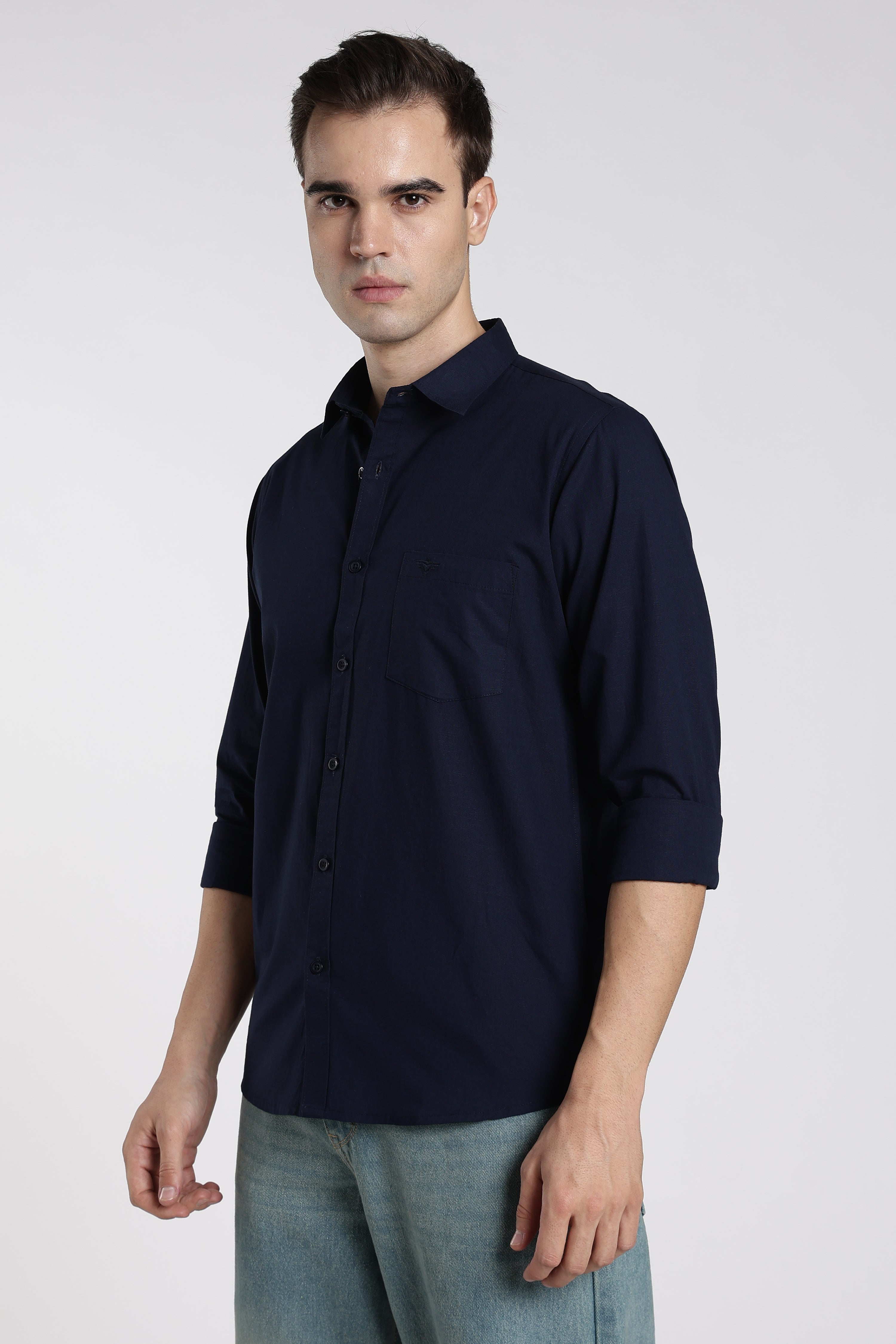 Midnight Navy Solid Casual Shirt