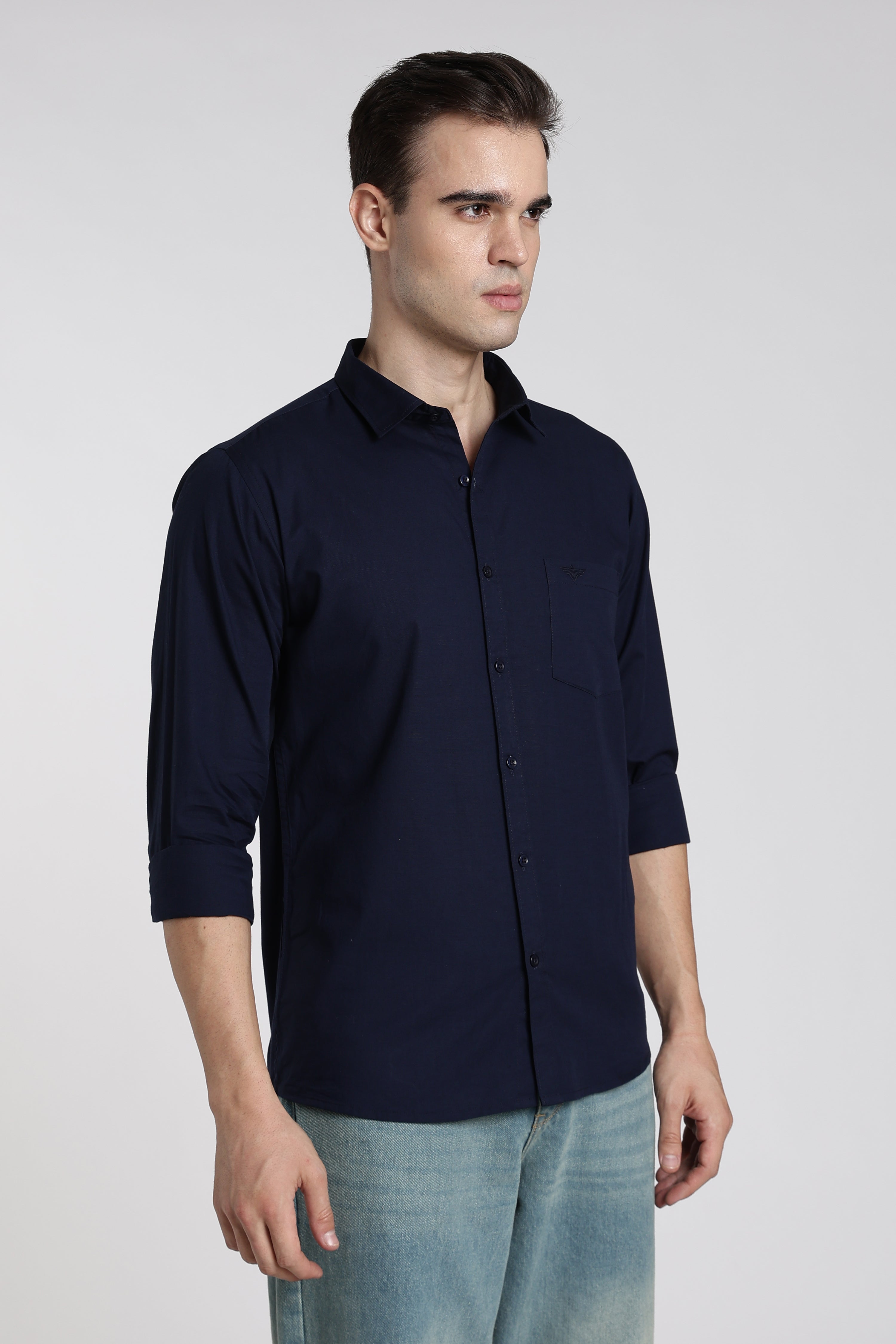 Midnight Navy Solid Casual Shirt