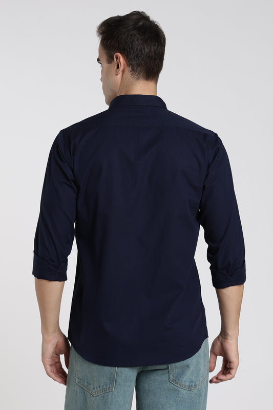 Midnight Navy Solid Casual Shirt