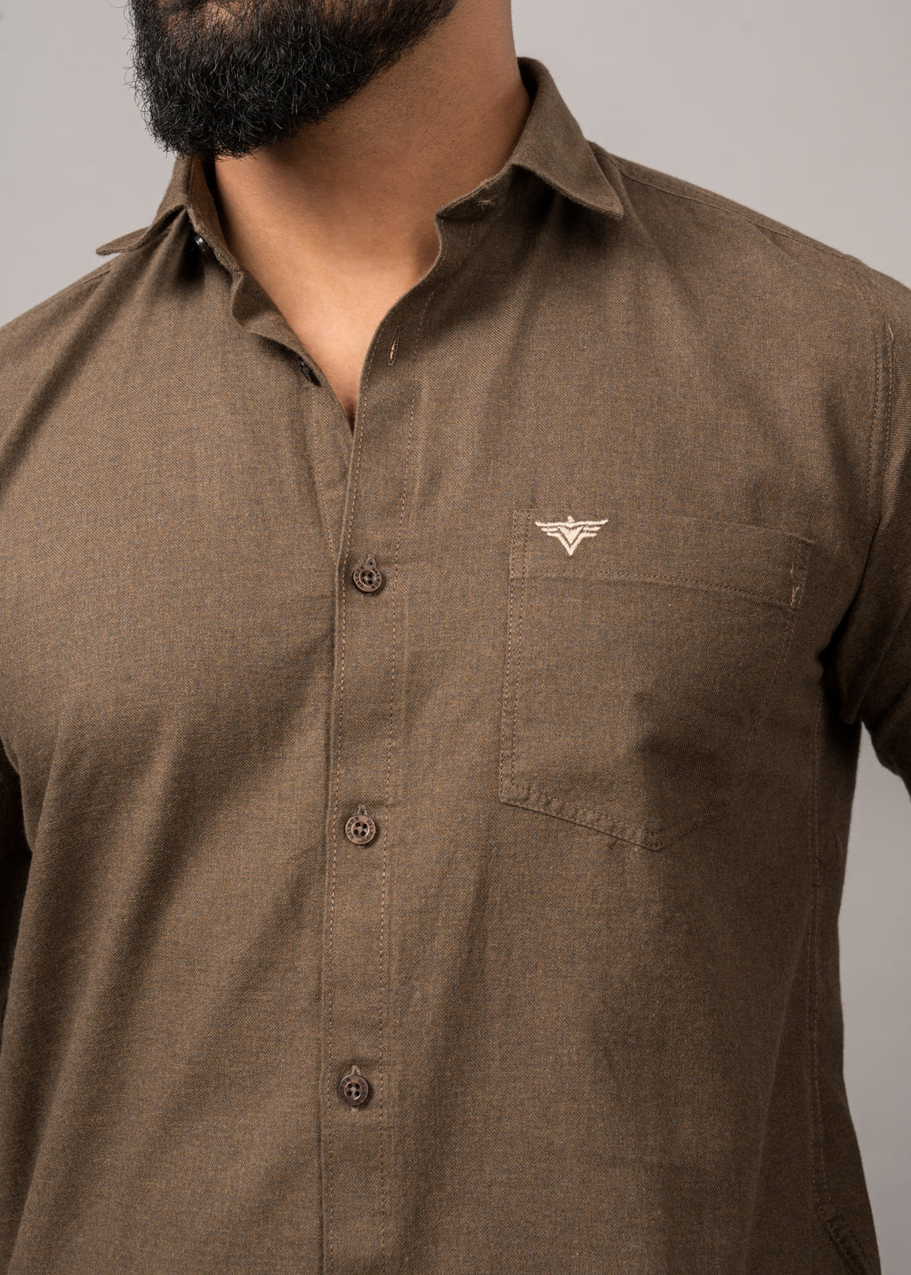 Men’s Coffee Brown Regular Fit Shirt