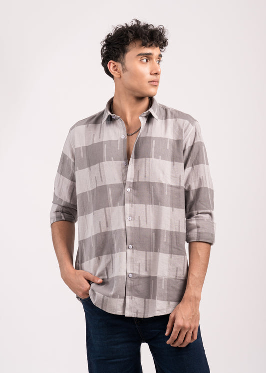Grey Abstract Block Shirt