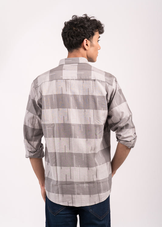 Grey Abstract Block Shirt