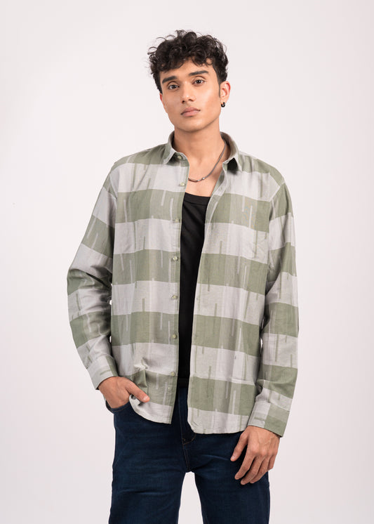 Olive Horizon Block Shirt