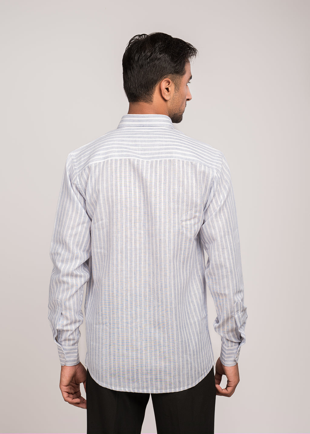 UrbanEdge Men’s Premium Pinstripe Blue Shirt