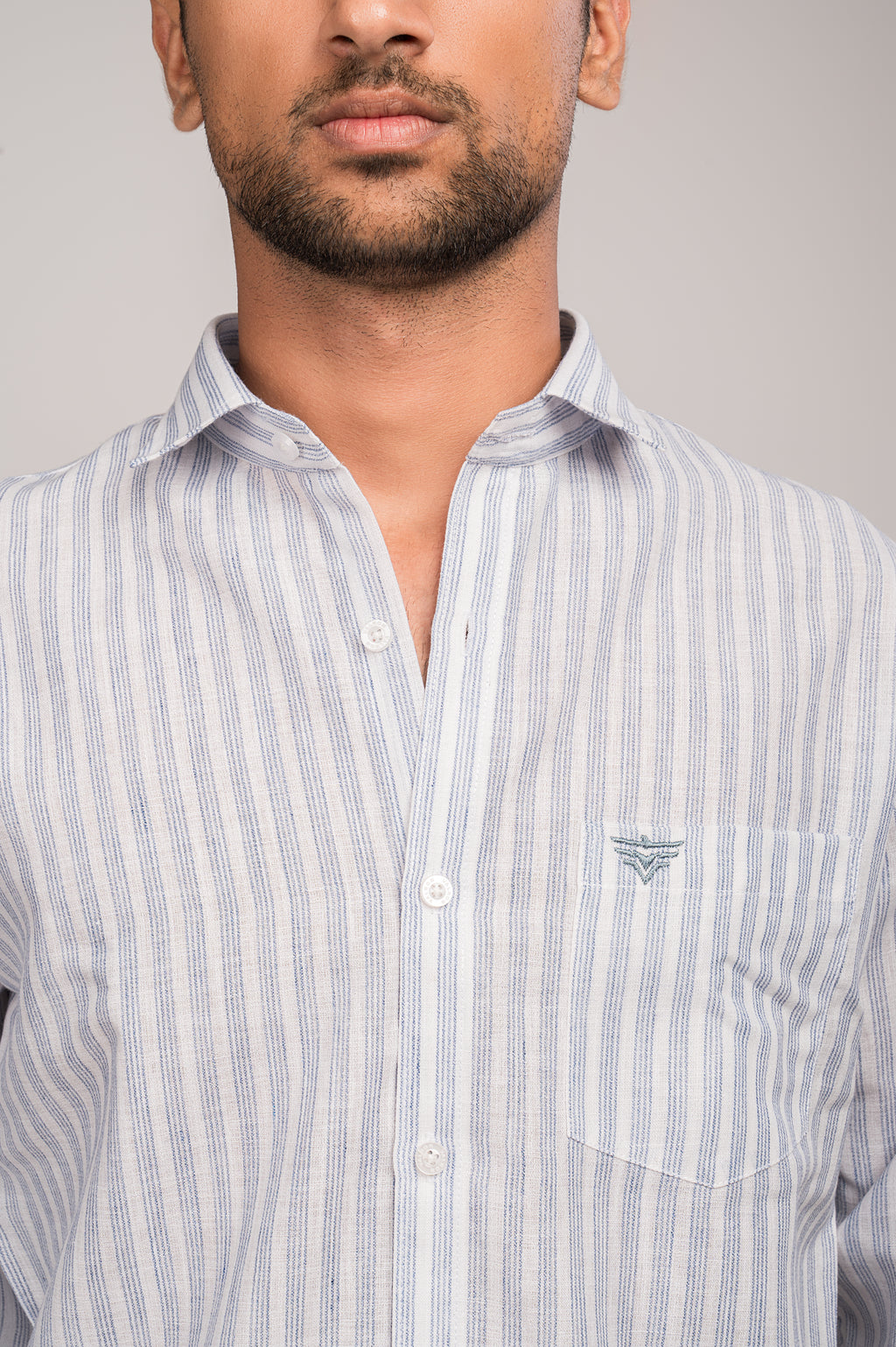 UrbanEdge Men’s Premium Pinstripe Blue Shirt