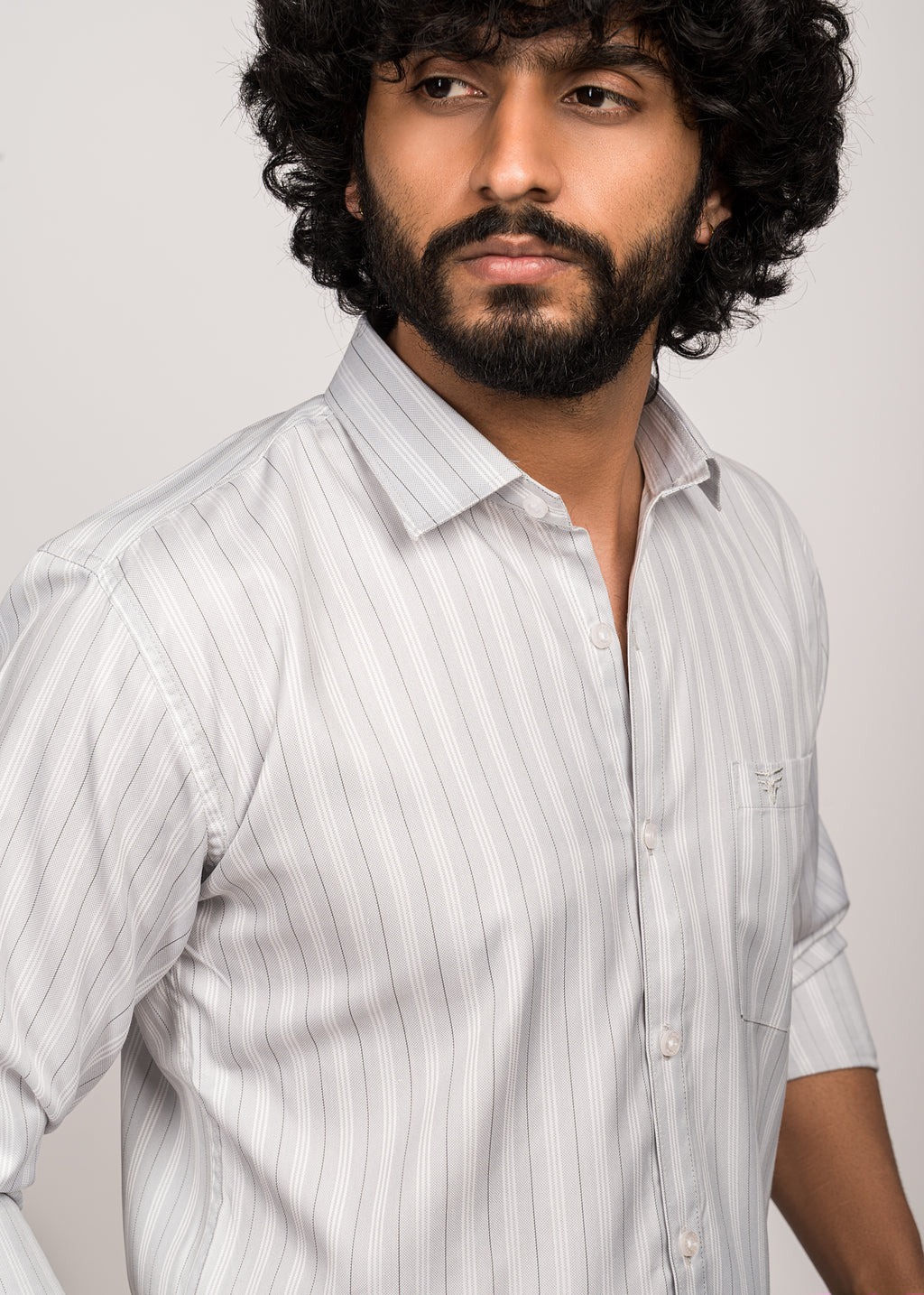 UrbanEdge Men’s Premium Pinstripe Grey Shirt