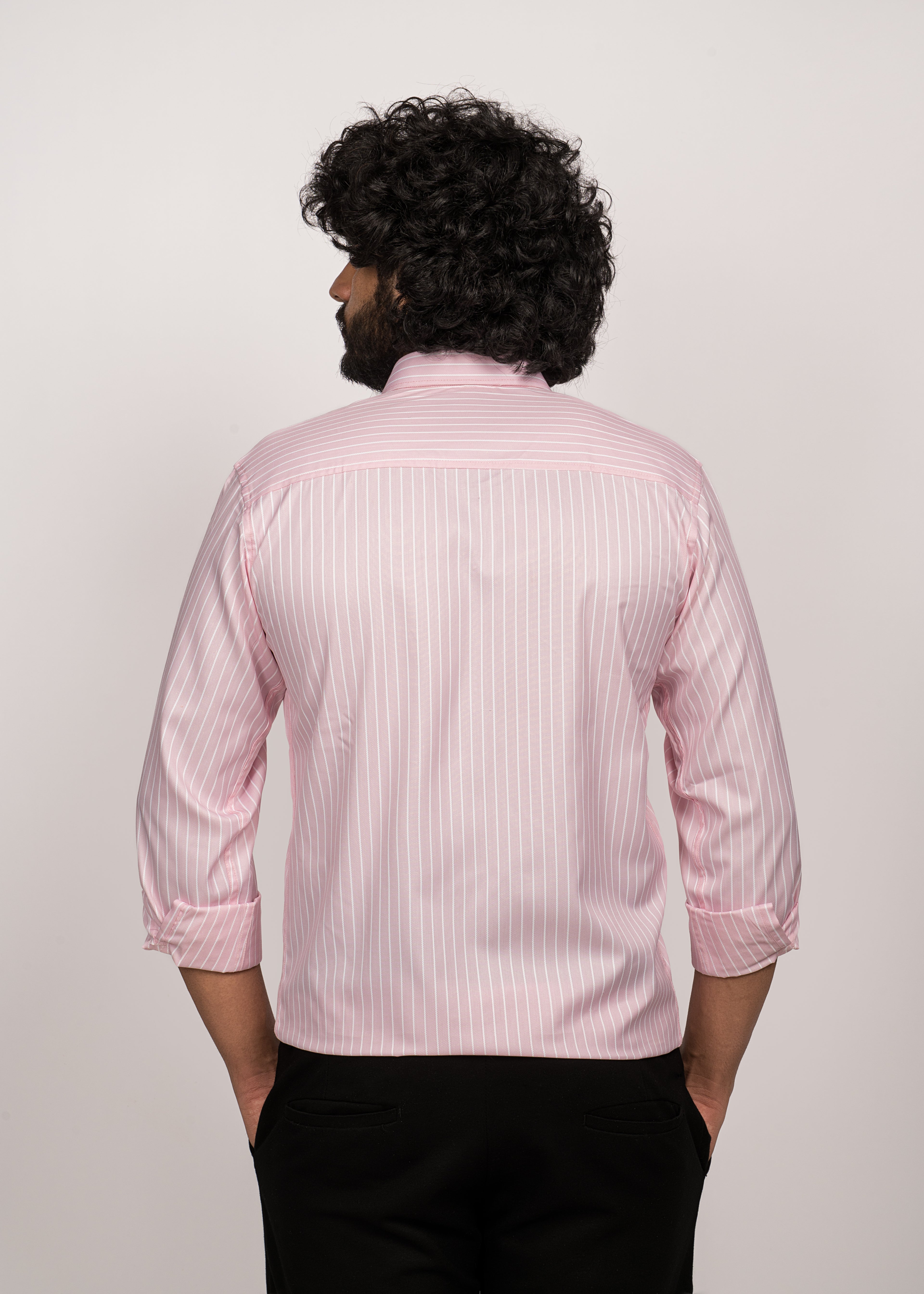 UrbanEdge Men’s Premium Pinstripe Pink Shirt