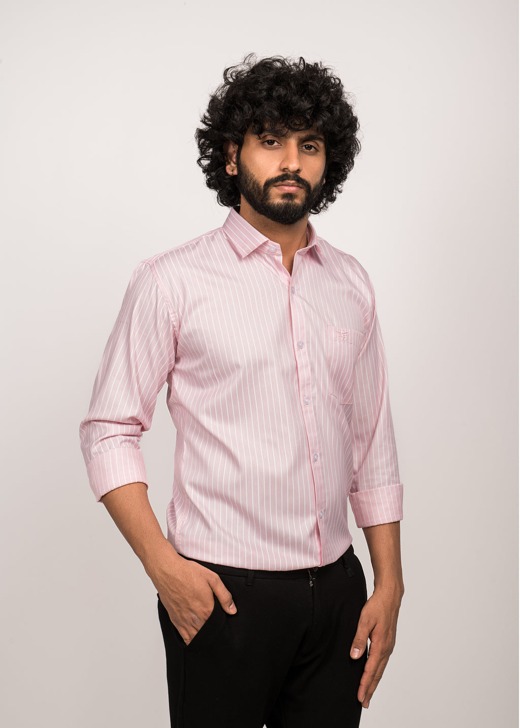 UrbanEdge Men’s Premium Pinstripe Pink Shirt