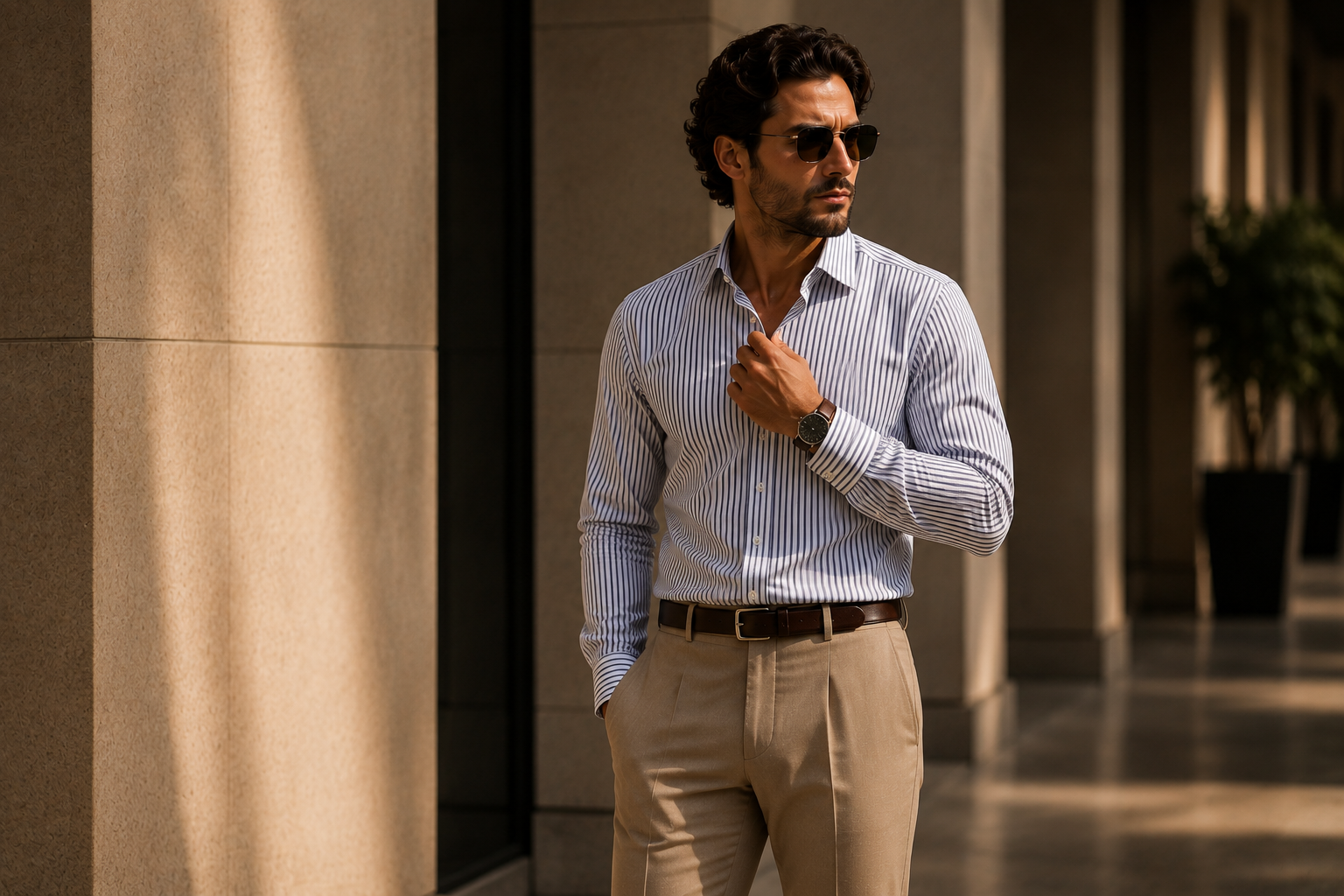 Valron structured shirt collar and formal styling