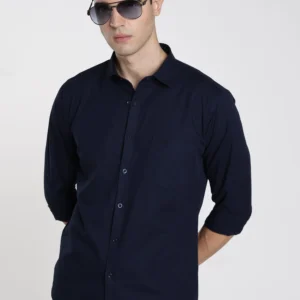 COTTON-LINEN-NAVY BLUE