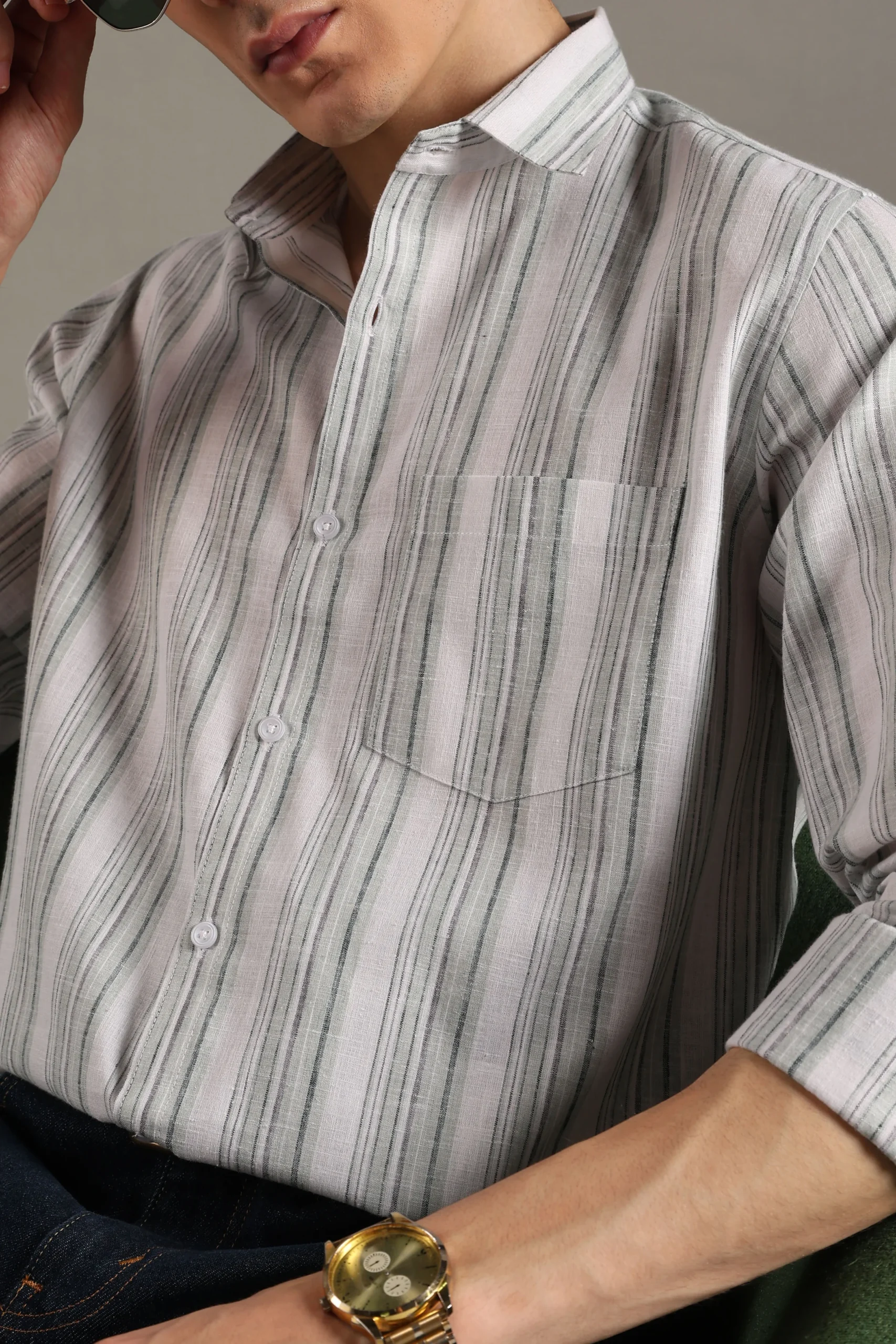 DARK GREEN BROAD STRIPS - Image 6